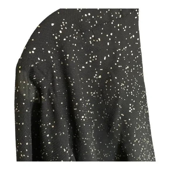 Lane Bryant | metallic print tunic long sleeve elastic waist cross front v neck - Picture 2 of 12